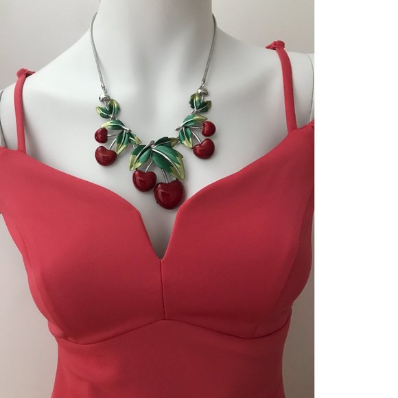 Le Chateau Small Corral Salmon Pink Peach Cold Shoulder Formal Dress NWT - Picture 8 of 8